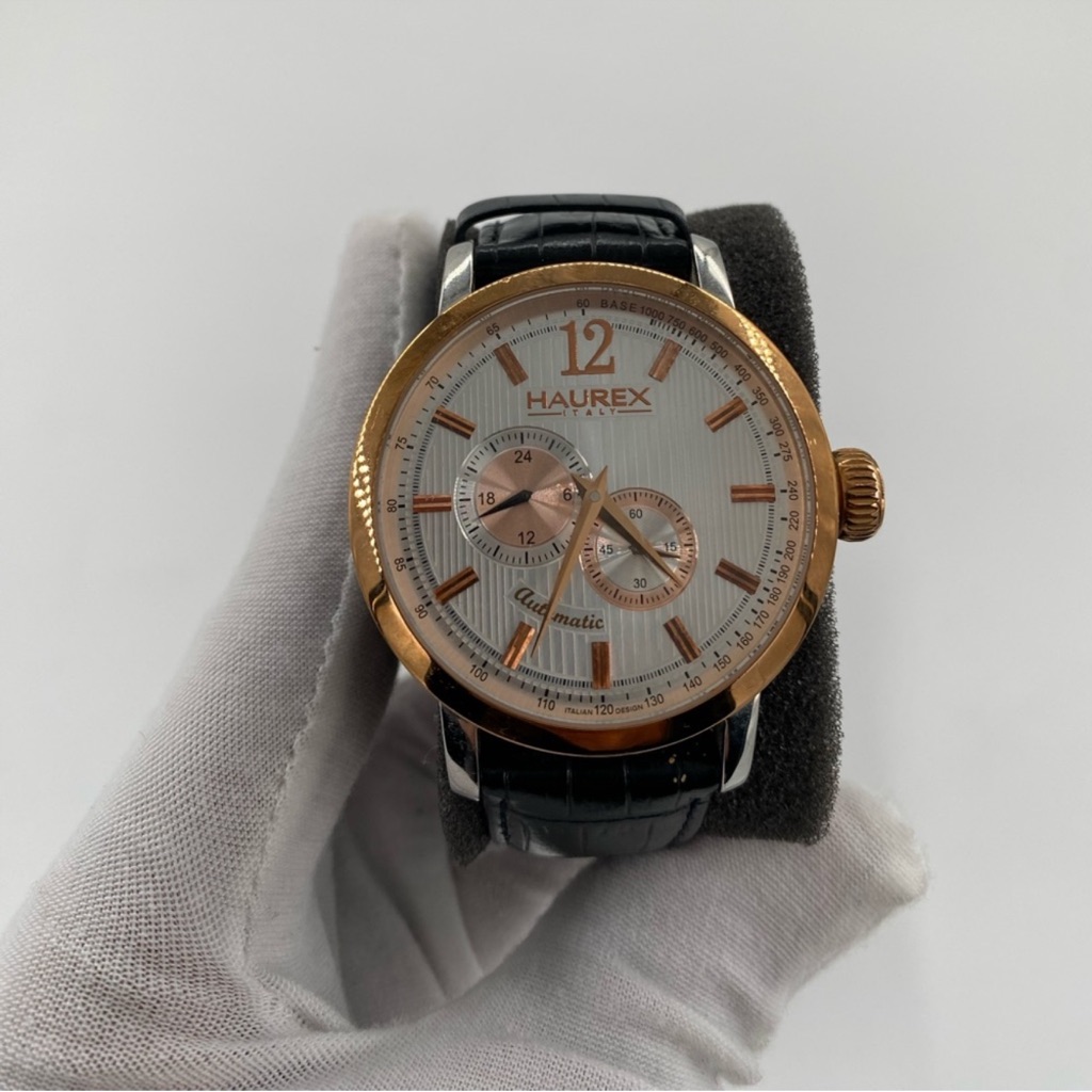 Mens Black And Rose Gold Watch